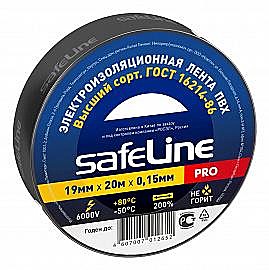 Изолента ПВХ черная 19х20м Safeline