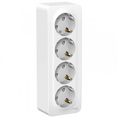 Розетка 4-х местная с землей ОП 16А IP20 Blanca SE