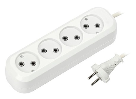 Удлинитель 4 гнезда 5м ПВС 2х1 10А SmartBuy