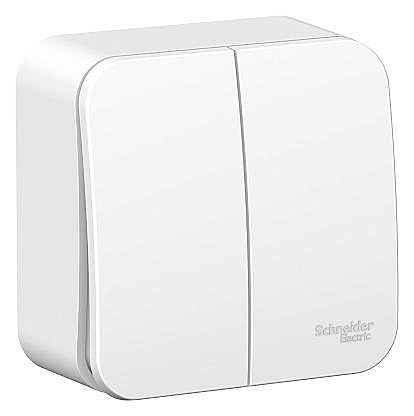Выключатель 2 клавишный ОП 10А белый IP20 Blanca SchE