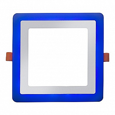 Светильник LED 16Вт(12+4) 2BCLS голубой/6500К квадрат LEEK