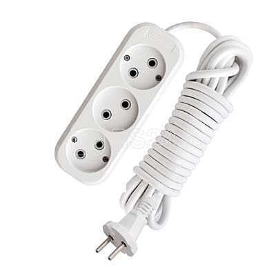 Удлинитель 3 гнезда 5м ПВС 2х1 10А DOMTOK