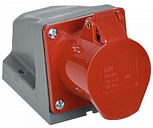 Розетка стационарная ССИ-114 16А 380В 3P+PE IP44 IEK