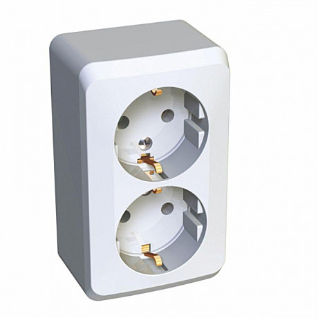Розетка 2-я с землей белая ОП 16А Этюд (16)