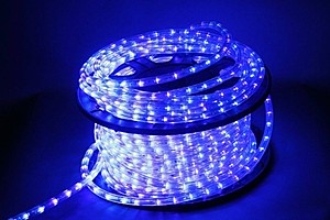 Дюралайт LED круглый 13мм 3х жильный синий 220В IP65