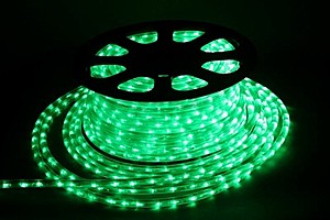 Дюралайт LED круглый 13мм 3х жильный зеленый 220В IP65