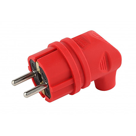 Вилка с землей боковая каучук красная V9-RED 16А IP44 ЭРА