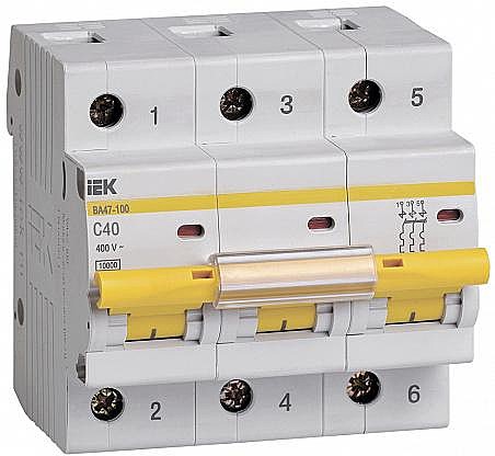 Автомат 3п 40А С 10кА ВА47-100 IEK